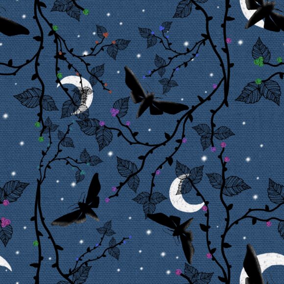 Moths at Night Blue